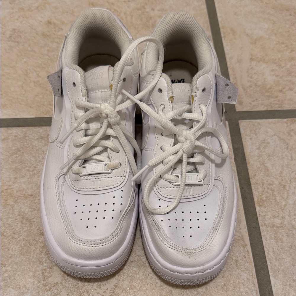 Nike White Air Force 1 Leather Sneakers